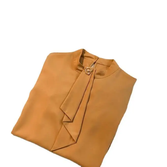 Women Chiffon Shirt Long Sleeve Loose Lantern Sleeve Autumn Wear - Image 5