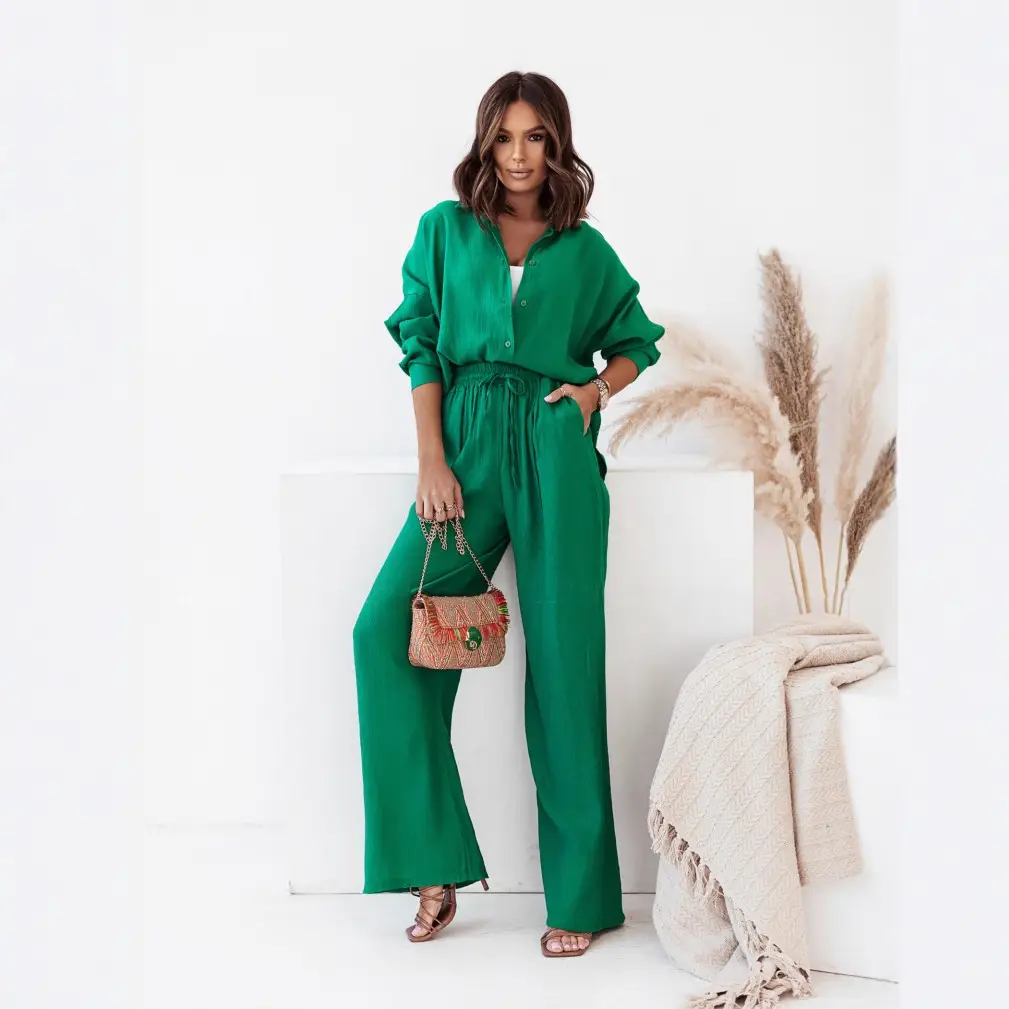 Women Loose Elastic Wrinkle Suit Cream Winter Cross Border - Image 9