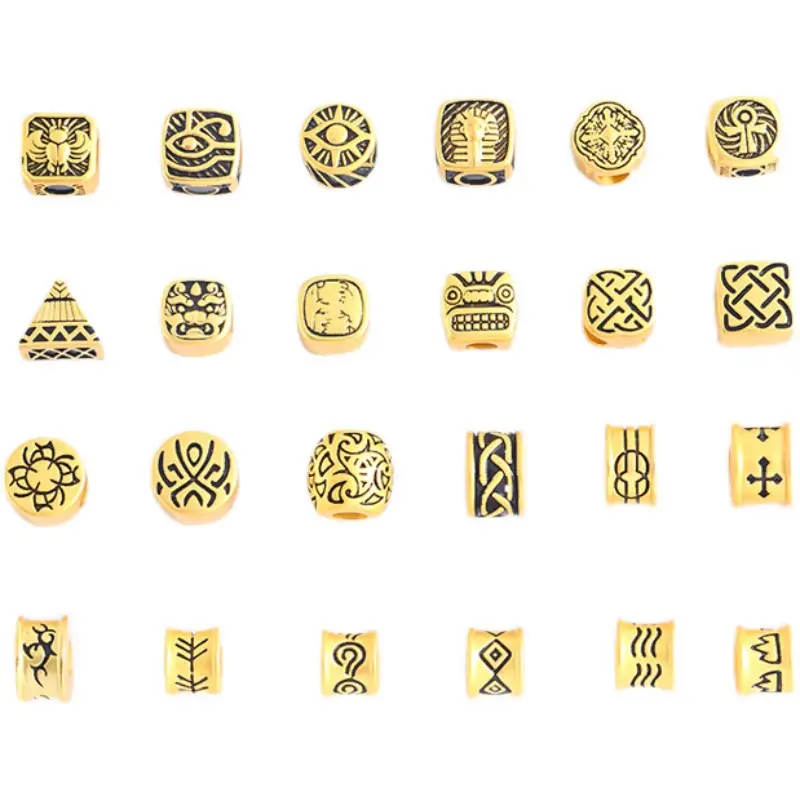 Vietnam Sand Gold Totem Ring with Beads for Long-Lasting Use - Image 27