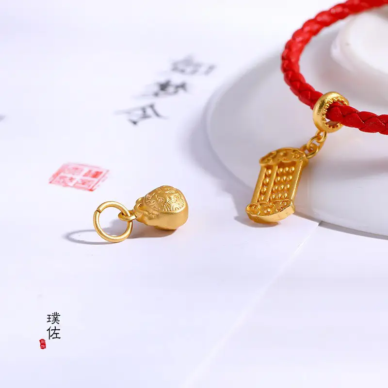 Gold Sandal Wishful Lucky Pendant 16.8cm - Image 10