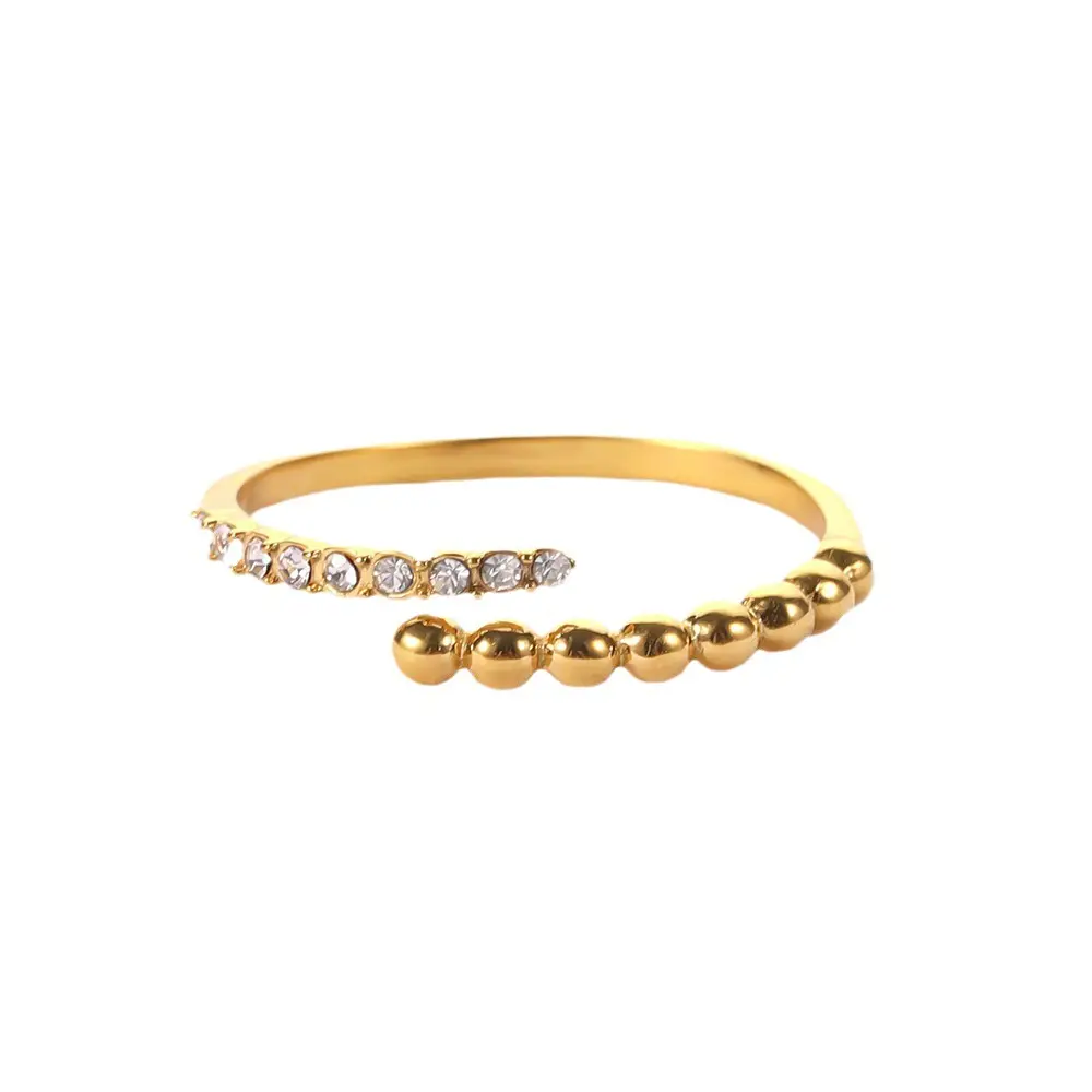 18K Gold Inlay White Diamond Ring for Women - Image 6