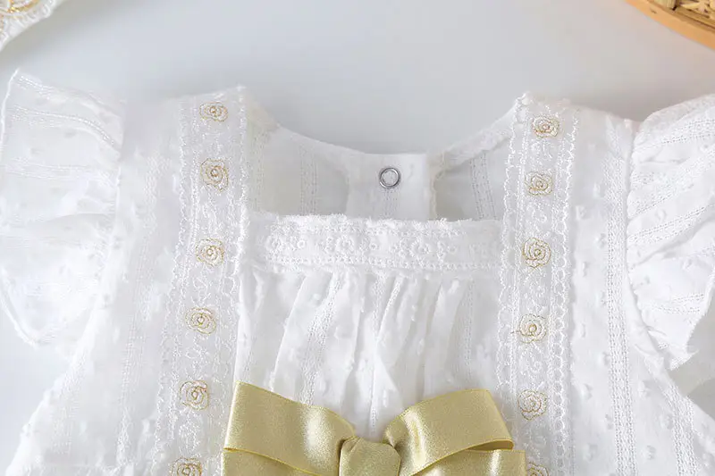 Baby White Cotton Summer Dress Full Moon Princess - Image 3