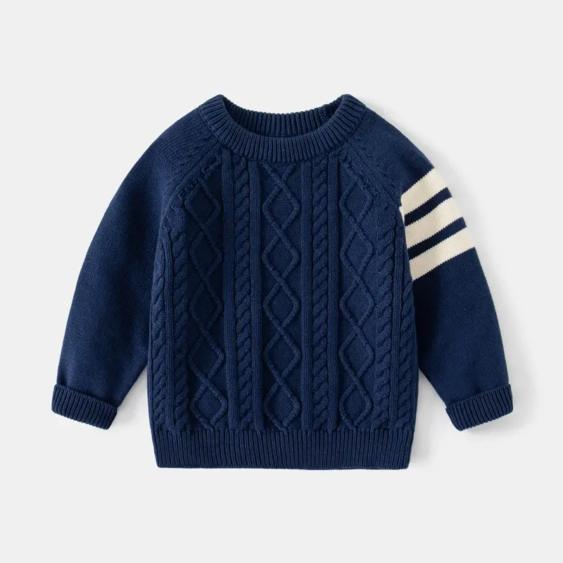 Beige Cable Knit Boys Sweater 2025 Dropshipping - Image 9