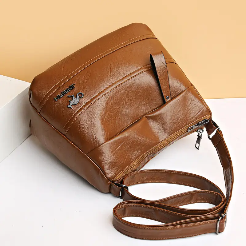 Vintage Red Leather Mother Bag for Women 2023 - Image 5
