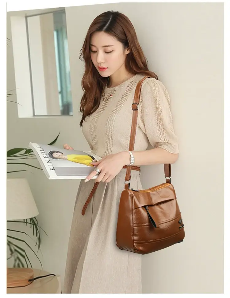 Vintage Red Leather Mother Bag for Women 2023 — feature 11