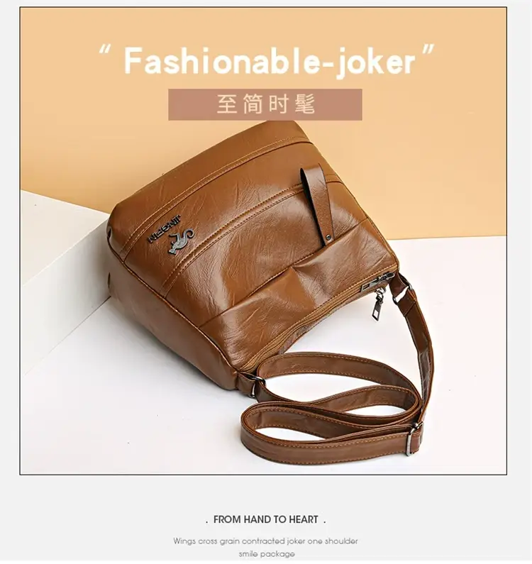 Vintage Red Leather Mother Bag for Women 2023 — feature 2