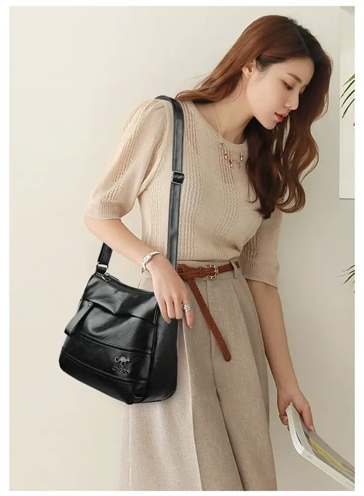 Vintage Red Leather Mother Bag for Women 2023 — feature 9
