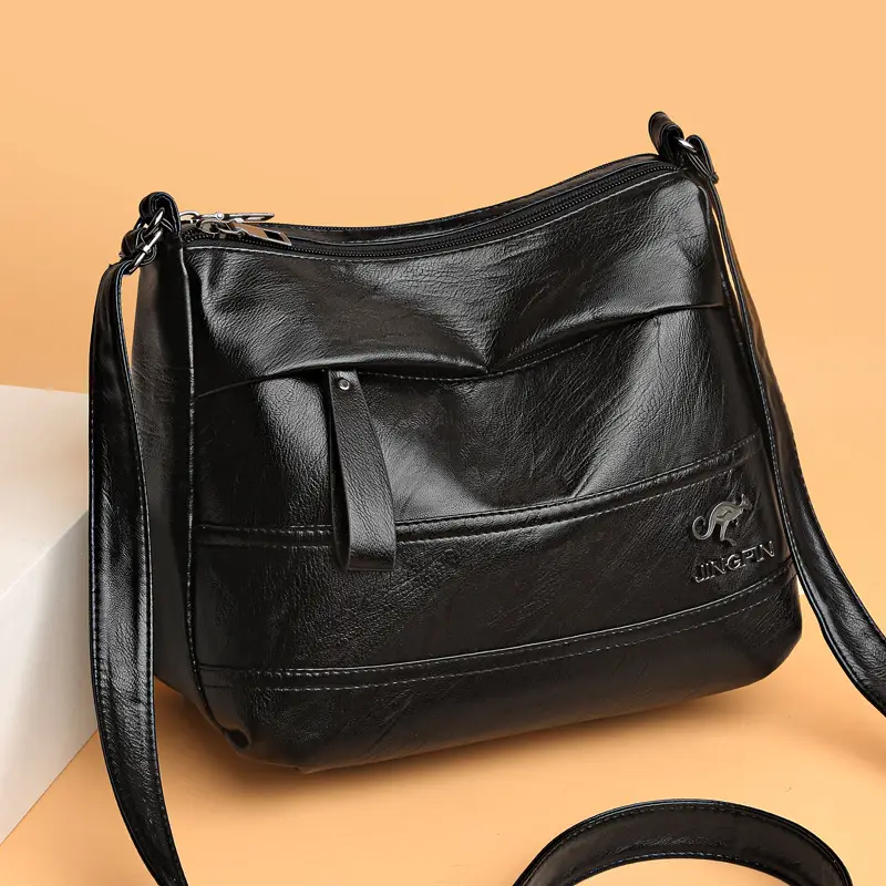 Vintage Red Leather Mother Bag for Women 2023 - Image 2