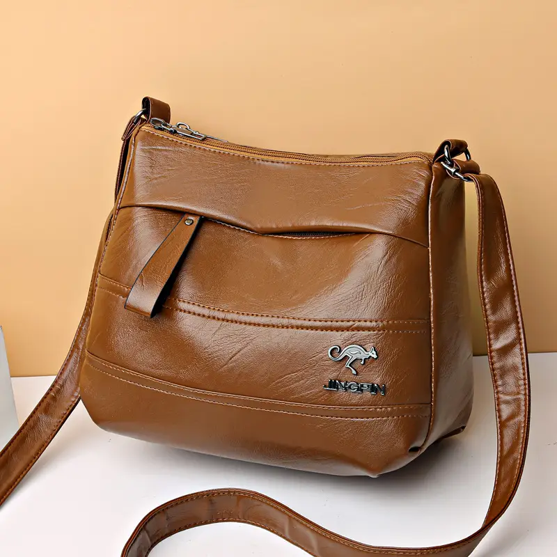 Vintage Red Leather Mother Bag for Women 2023 - Image 3