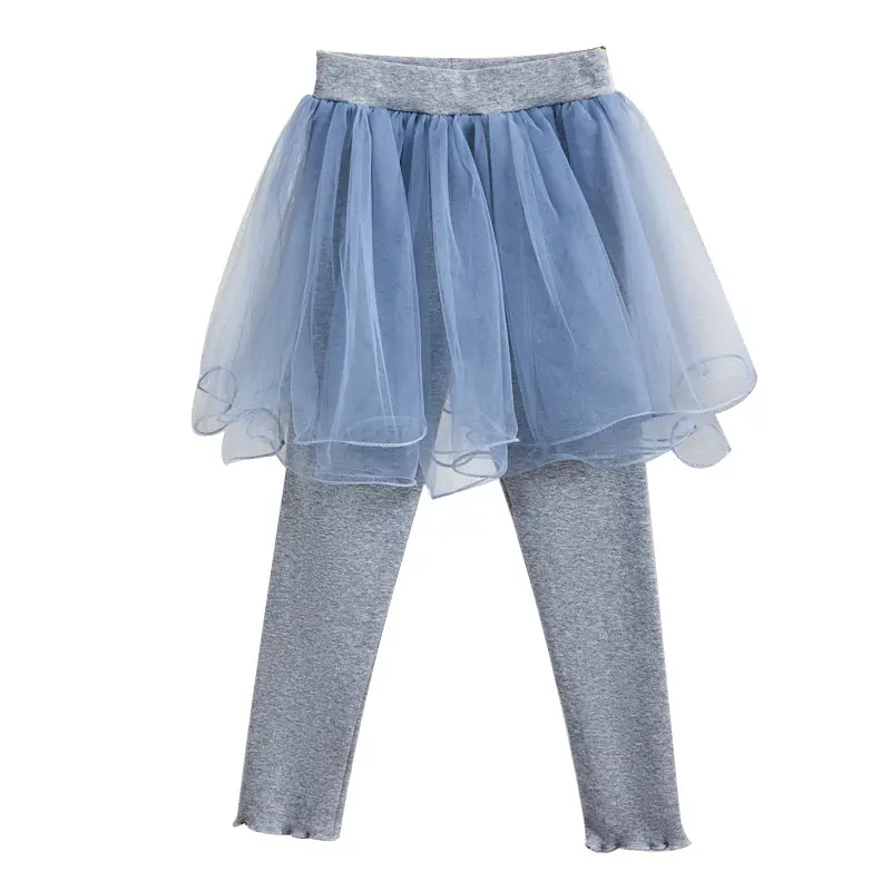 Pink Curly Gauze Girls Skirts with Leggings Set - Image 7