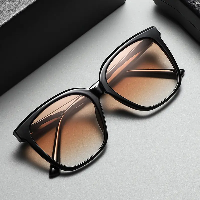 2025 Women Sunglasses Large Frame Slim Sunset Brown - Image 8