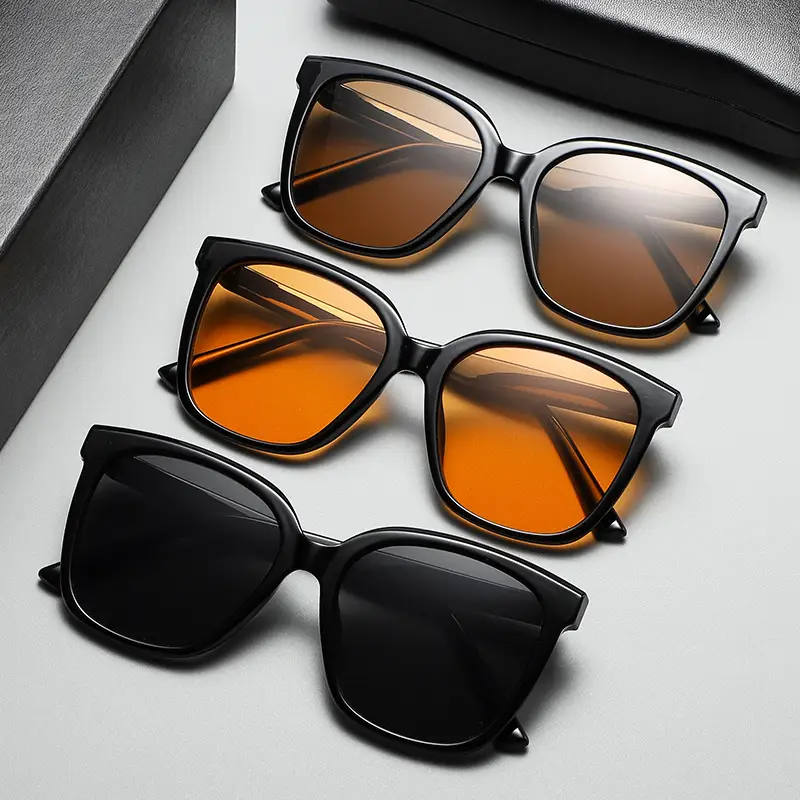 2025 Women Sunglasses Large Frame Slim Sunset Brown - Image 9