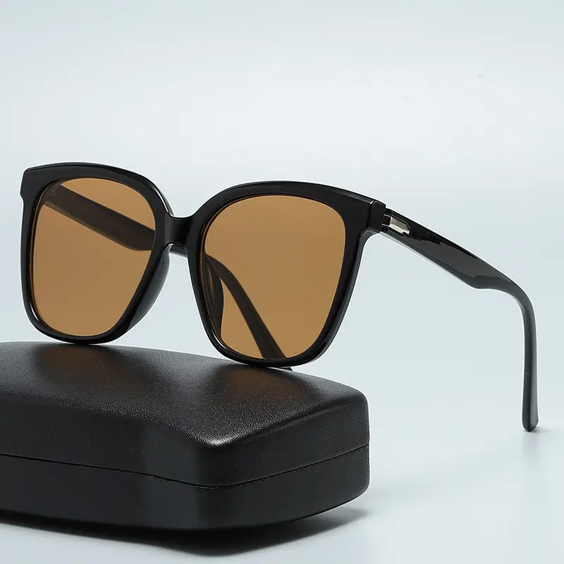 2025 Women Sunglasses Large Frame Slim Sunset Brown - Image 2