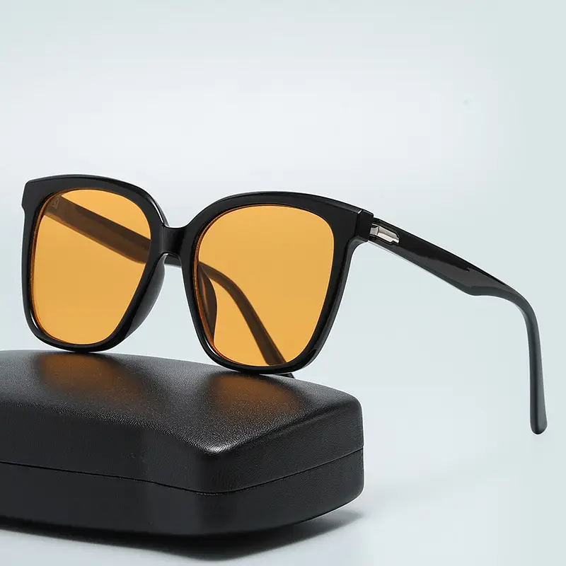 2025 Women Sunglasses Large Frame Slim Sunset Brown - Image 3