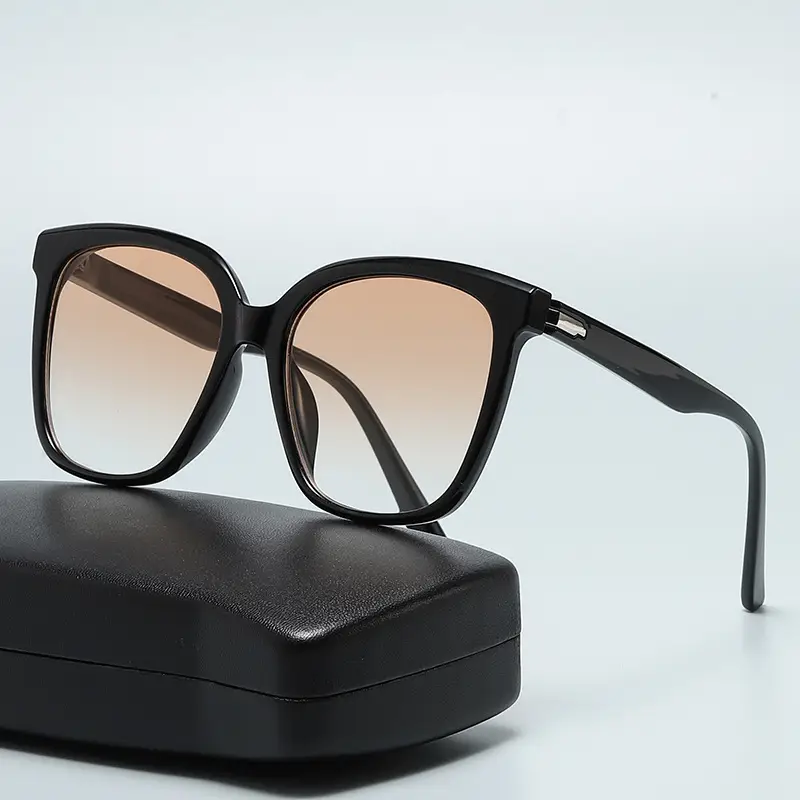 2025 Women Sunglasses Large Frame Slim Sunset Brown - Image 4