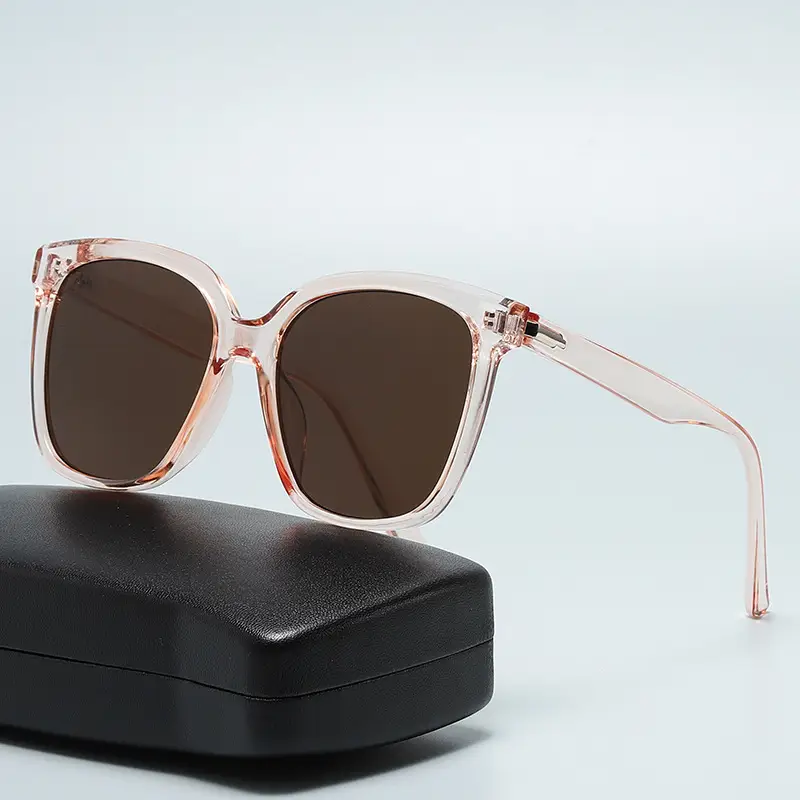 2025 Women Sunglasses Large Frame Slim Sunset Brown - Image 5