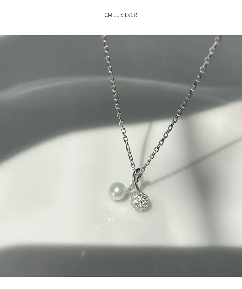 S925 Silver Pearl Clavicle Necklace for Women — feature 6