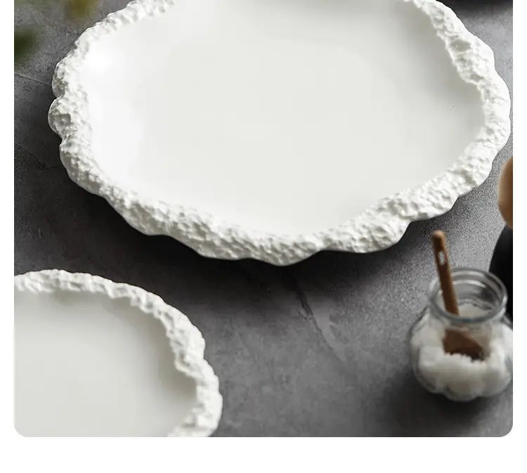 White Rock Patterned Flat Plate Dish 2024 New — feature 12