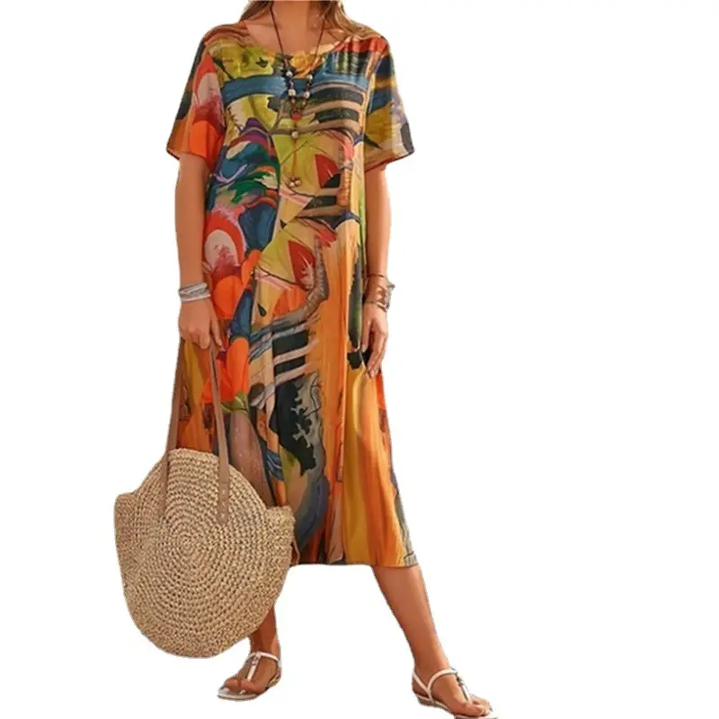 Printed Tropical Dress for Women Summer Wear - Image 7