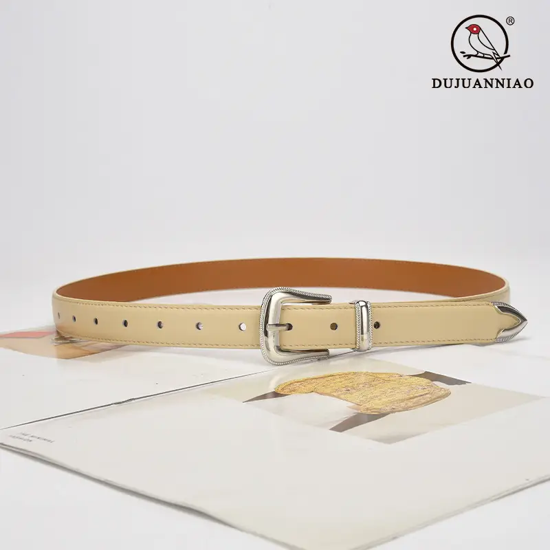 Vintage Women's Brown Leather Belt with Silver Buckle - Image 9