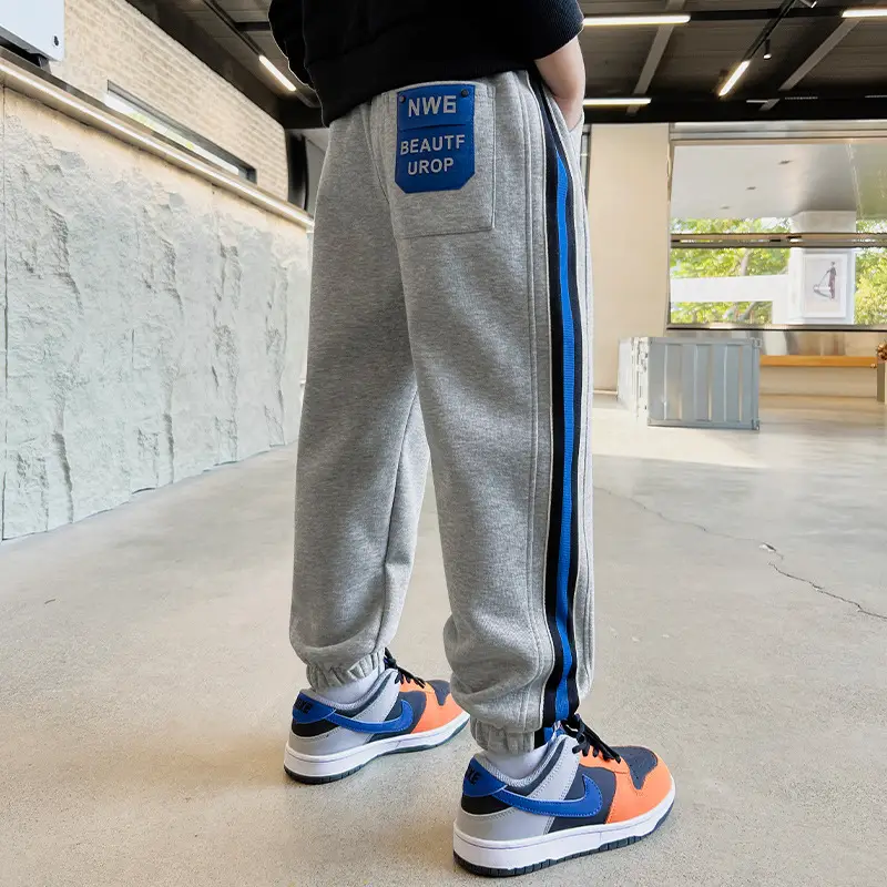 Z770 Early Yang Children's 2024 Spring Bright Color Letter Ribbon Leg Trousers - Image 6