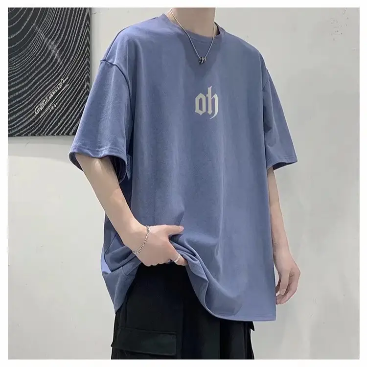 Men's New Tide Brand Blue Printed T-Shirt - Image 5