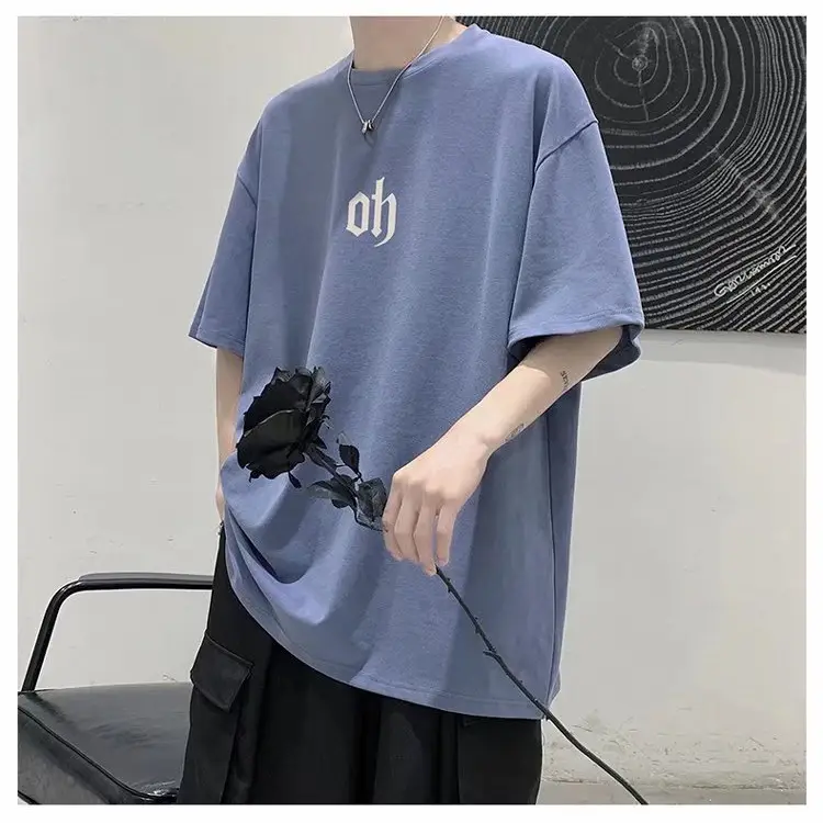 Men's New Tide Brand Blue Printed T-Shirt - Image 6