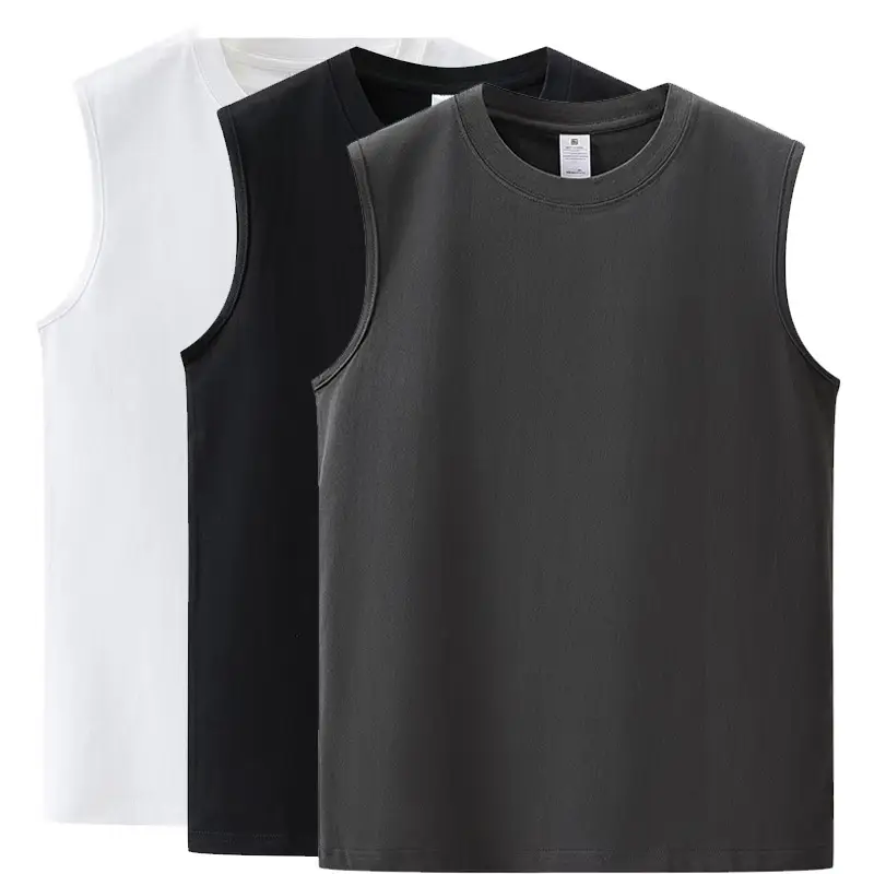 Men Black Sleeveless Cotton Vest Summer Fitness - Image 4