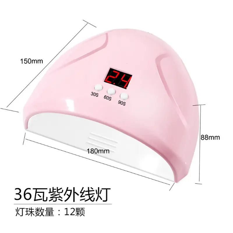 Pink UV Glue Lamp with 12 LEDs for DIY Jewelry