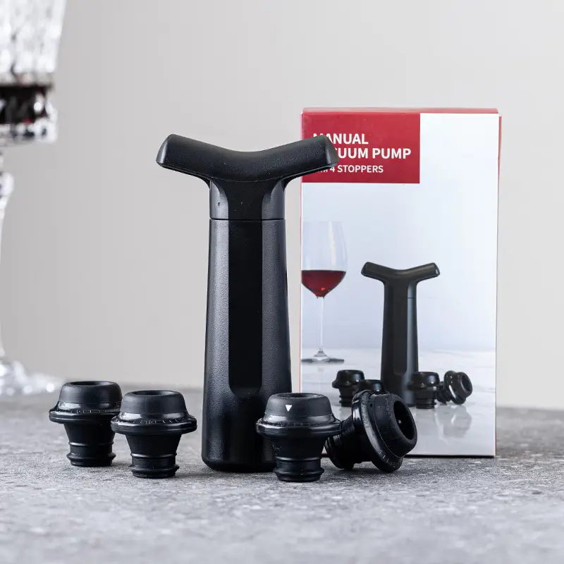Universal Vacuum Wine Bottle Pump Set with 4 Plugs - Image 3