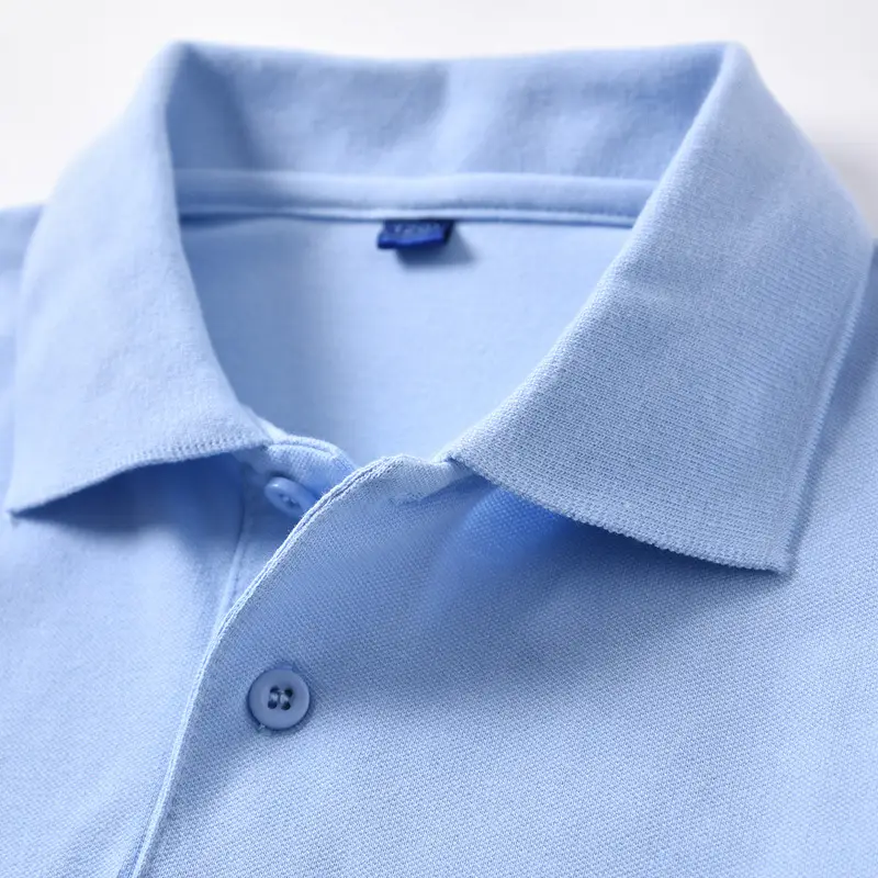 Blue Cotton Polo Shirt for Boys Summer School - Image 3