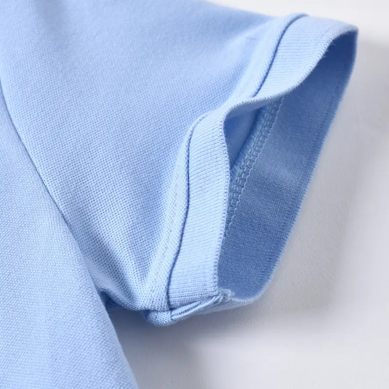 Blue Cotton Polo Shirt for Boys Summer School - Image 4