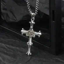 Retro Sun Moon Star Necklace for Men Silver Chain — feature 1