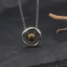 Retro Sun Moon Star Necklace for Men Silver Chain — feature 12