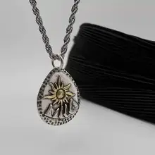 Retro Sun Moon Star Necklace for Men Silver Chain — feature 4