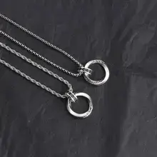 Retro Sun Moon Star Necklace for Men Silver Chain — feature 7