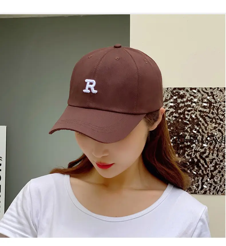 Korean Letter R Embroidered Baseball Cap Men Women — feature 14