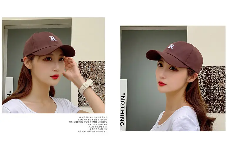 Korean Letter R Embroidered Baseball Cap Men Women — feature 15