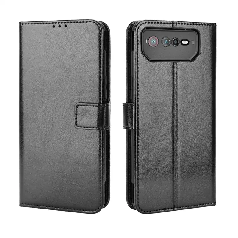 Asus ROG Phone 6 Pro Leather Flip Case Black - Image 9