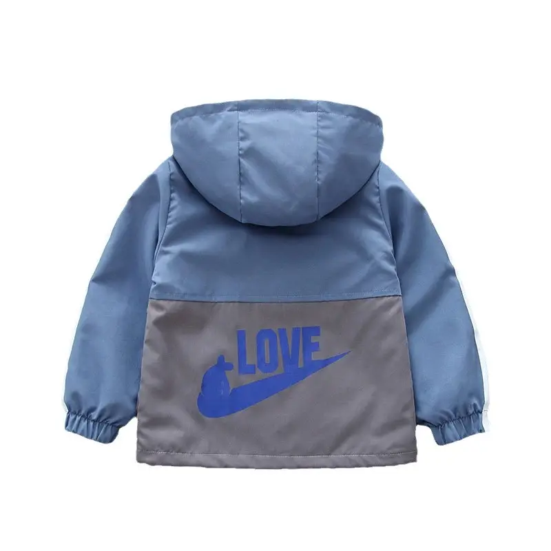Boys' Yellow Grey Love Hooded Jacket Large - Image 7