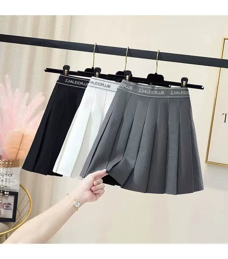 White Elastic Pleated Skirt for Women 2023 — feature 6
