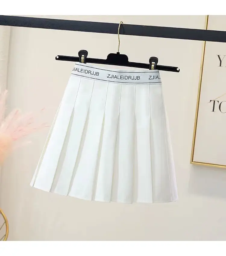 White Elastic Pleated Skirt for Women 2023 — feature 8