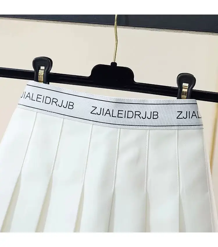 White Elastic Pleated Skirt for Women 2023 — feature 9