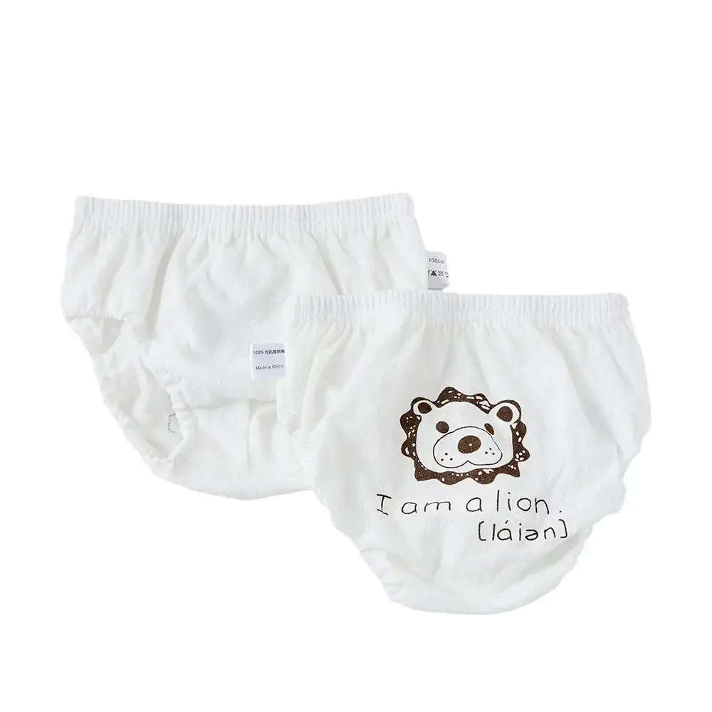 Children Cotton Baby Pants White Bear Print Large - Image 5