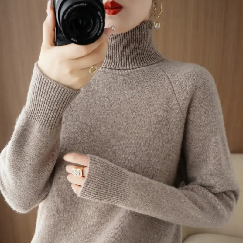 Women's Purple Wool Turtleneck Sweater 2025 - Image 9