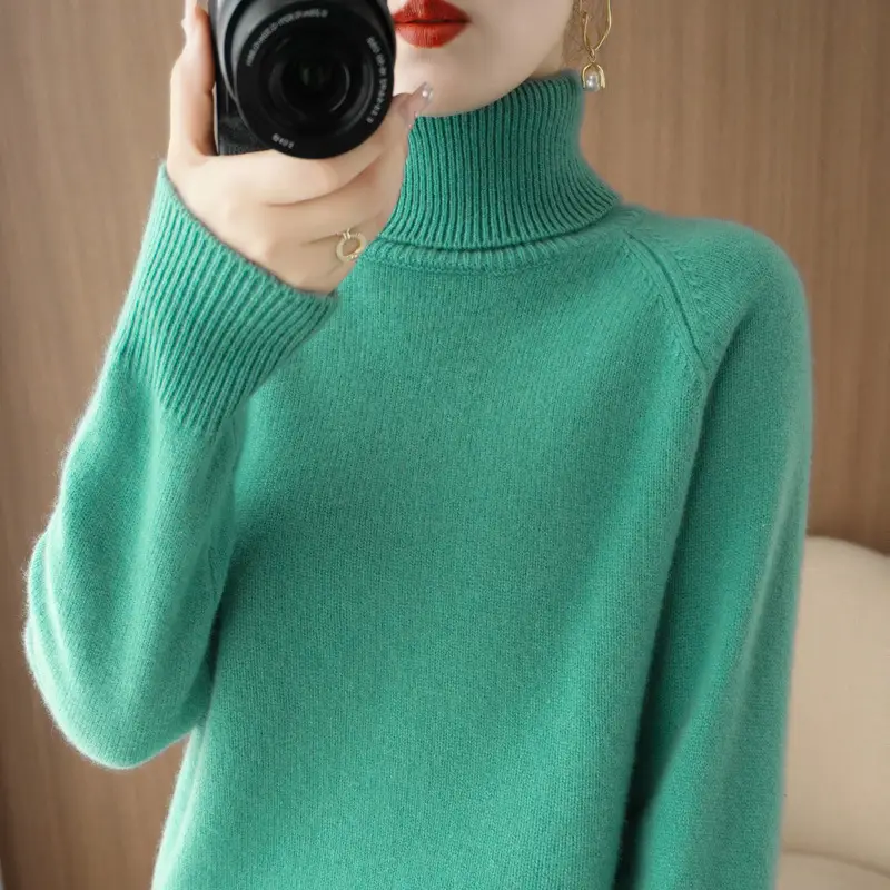 Women's Purple Wool Turtleneck Sweater 2025 - Image 11