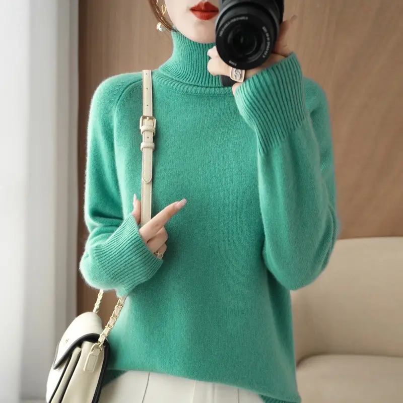 Women's Purple Wool Turtleneck Sweater 2025 - Image 17