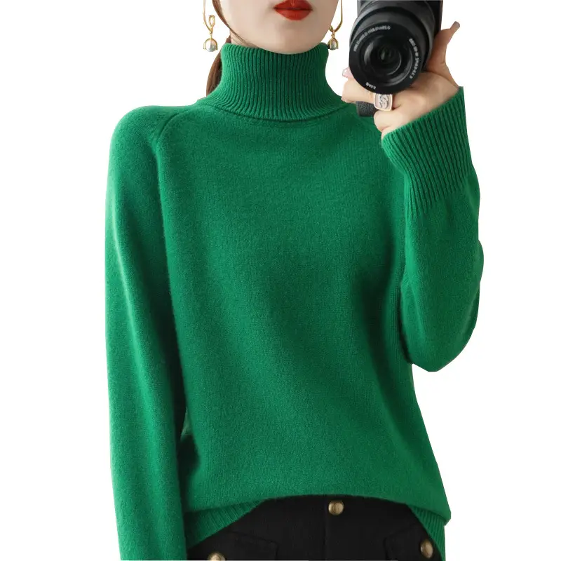 Women's Purple Wool Turtleneck Sweater 2025 - Image 18