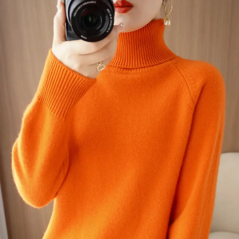 Women's Purple Wool Turtleneck Sweater 2025 - Image 14