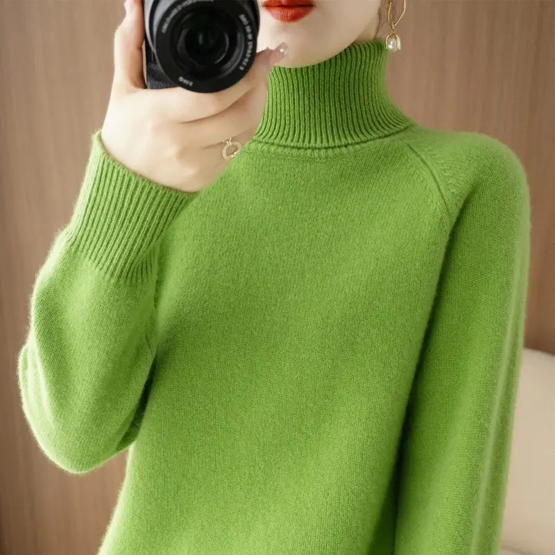 Women's Purple Wool Turtleneck Sweater 2025 - Image 15